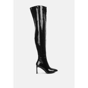 Minkles Patent Pu Long Slim Block Heeled Boots Women - 1 of 4
