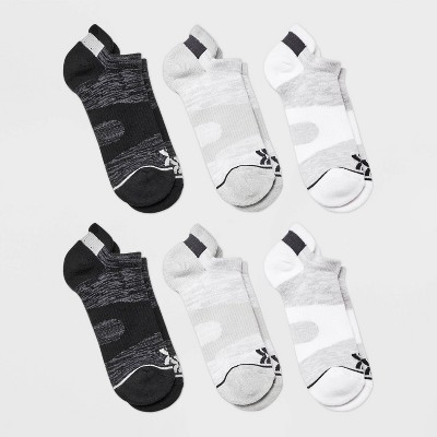 Women's 6pk Active Accents No Show Tab Athletic Socks - All In Motion™ White /gray/black 4-10 : Target