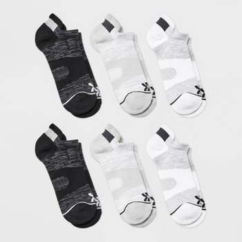 Women's 6pk Active Accents No Show Tab Athletic Socks - All in Motion™ White/Gray/Black 4-10