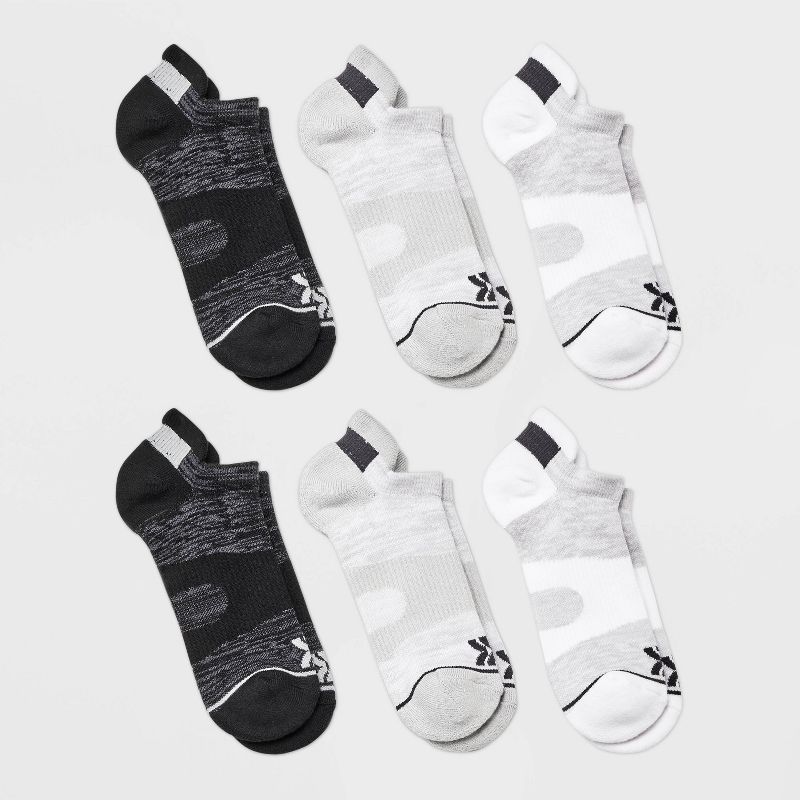 Women&#39;s 6pk Active Accents No Show Tab Athletic Socks - All In Motion&#8482; White/Gray/Black 4-10, 1 of 9