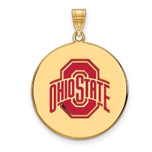 Black Bow Jewelry 14k Yellow Gold Plated Sterling Silver Ohio State Buckeyes NCAA Extra Large Pendant - 1 of 3