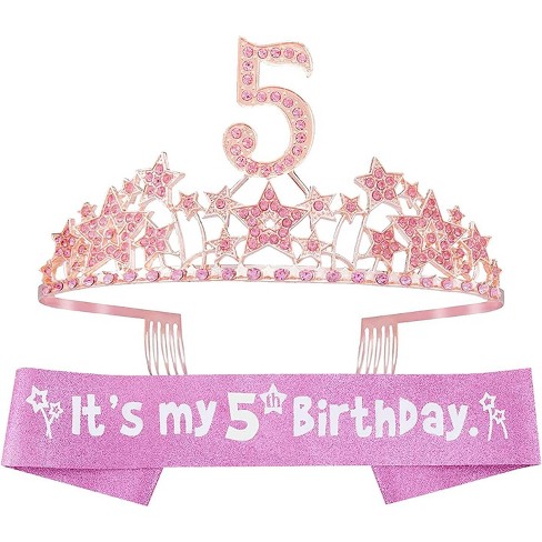 Emmasbyemma 5th Birthday Sash And Tiara For Girls - Pink : Target