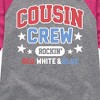 Girls' - Instant Message - Cousin Crew Red White Blue Shirt Tail Raglan Graphic T-shirt - 2 of 4