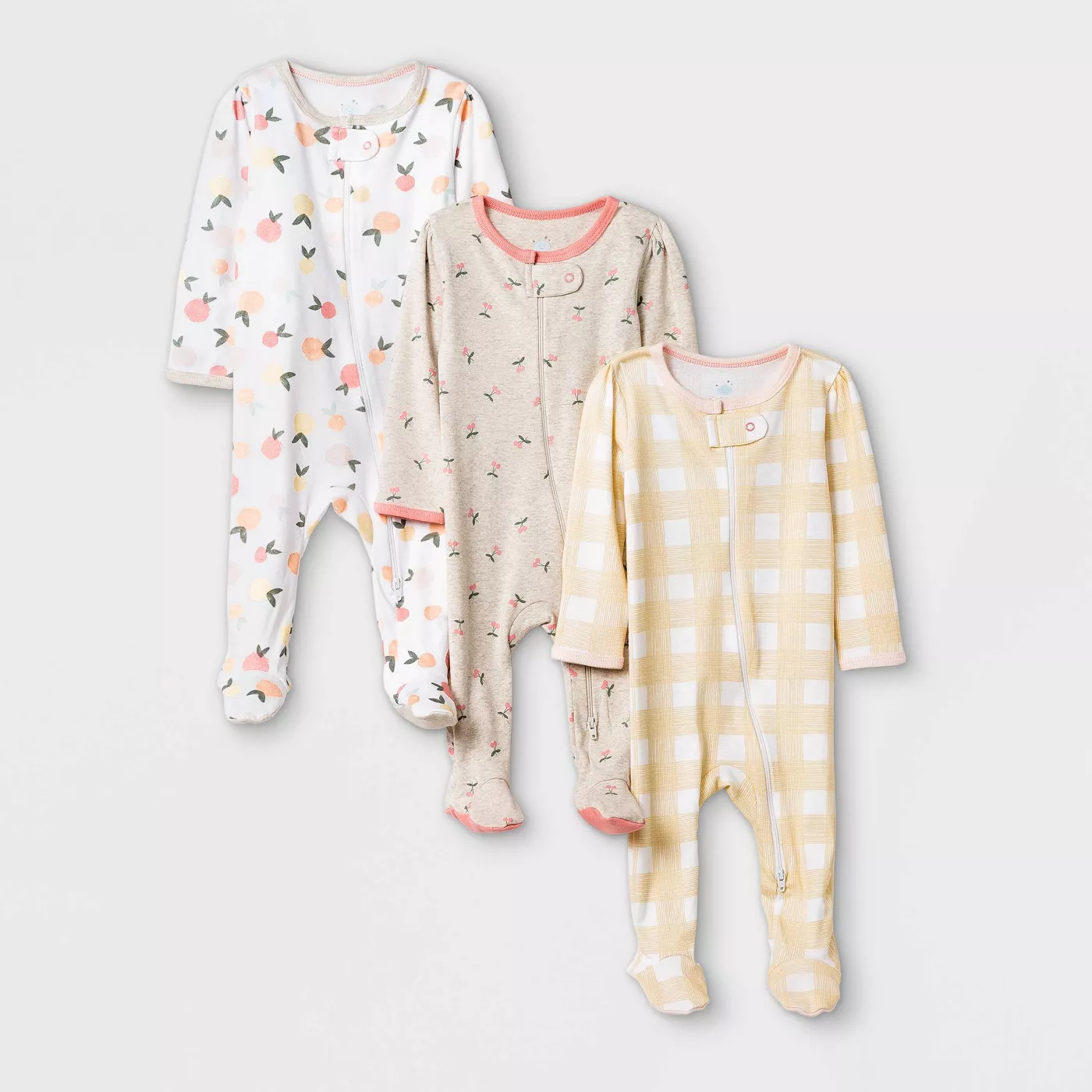 Baby Girls' 3pk Zip-Up Sleep N' Play - Cloud Island™ - image 1 of 4