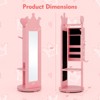 Infans Kids Vanity Set Princess Makeup Dressing Table and Chair Set w/ Coat Rack - 2 of 4