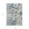 Denim Blue And Sky Blue Floral Washable Indoor Outdoor Area Rug - 3 of 4