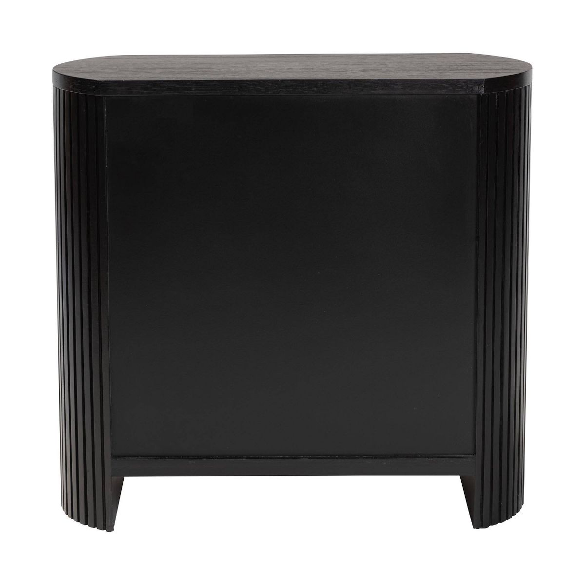 bali & pari Keshet Fluted Wood Storage Cabinet 2-Door with Vertical Slat Panels Black - thumbnail 5