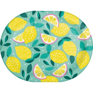 Creative Converting Luscious Lemons Oval Paper Plates 24ct - 1 of 3