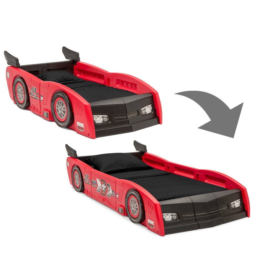 Photos - Bed Toddler/Twin Grand Prix Race Car Kids'  Red - Delta Children: Plastic Frame, JPMA Certified, No Box Spring Needed