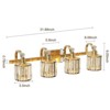 Crystal Gold Bathroom Vanity Light 3/4/5/6 Light Modern Bathroom Vanity Light Fixtures Over Mirror Modern Crystal Vanity Lighting - 2 of 4
