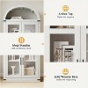 71'' Tall Arched Bookcase, Industrial 5-Tier Arched Bookshelf with 4 Glass Doors and Open Shelf, Anti-Tip Design, Freestanding Display Storage Cabinet - 4 of 4