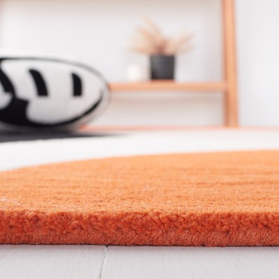 Ivory and Rust Hand-Tufted Wool Abstract 6' x 9' Area Rug
