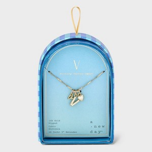 14K Gold Dipped Charm Initial Pendant Necklace - A New Day™ Gold - 1 of 4