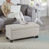 Ottoman with Storage, Storage Ottoman Bench with Safety Hinge, Upholstered Entryway Bench with Seating for Bedroom, Living Room, Beige - 2 of 4