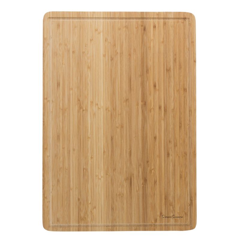 Extra-Large Bamboo Cutting Board - Eco-Friendly Thick Chopping and Serving Board with Juice Groove by Classic Cuisine (Light Brown), 4 of 9
