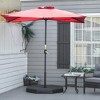 Outsunny 4 PC Patio Umbrella Base, Outdoor Hexagon Stand Cantilever Offset Umbrella Weights with 29 lb. Capacity Water or 275lb Capacity Sand, Black - 2 of 4