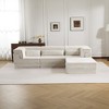Circle Fleece Compression Mahjong Convertible L-Shaped Sectional Sofas with 1 Ottoman and No Assembly Required - 2 of 4