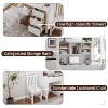 VYNXARIA Vintage 40"Home Executive Desk Set with Upholstered Chair & Bookshelf - Computer Desk with 4 Drawers & Storage Shelf,White - 4 of 4