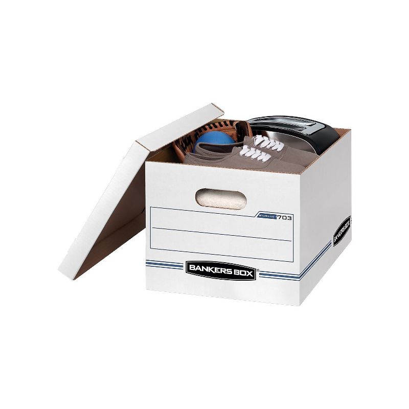 Bankers Box STOR/FILE Storage Box Letter/Legal Lift-off Lid White/Blue 12/Carton 00703, 4 of 8