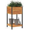 vidaXL Garden Planter with Shelf - Acacia Wood & Steel - 17.7" x 17.7" x 31.5" - Indoor/Outdoor Flower Box - 3 of 4