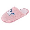 CTM Girl's Fuzzy Unicorn Slide Slippers - 2 of 4