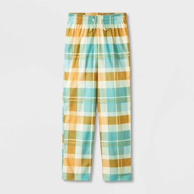 Boys X-LARGE 16 - Light Blue Plaid Pajama Pants Bottoms - Cat Jack