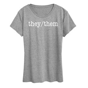 Women's - Instant Message - They Them Pronouns Short Sleeve Graphic T-Shirt - 1 of 4