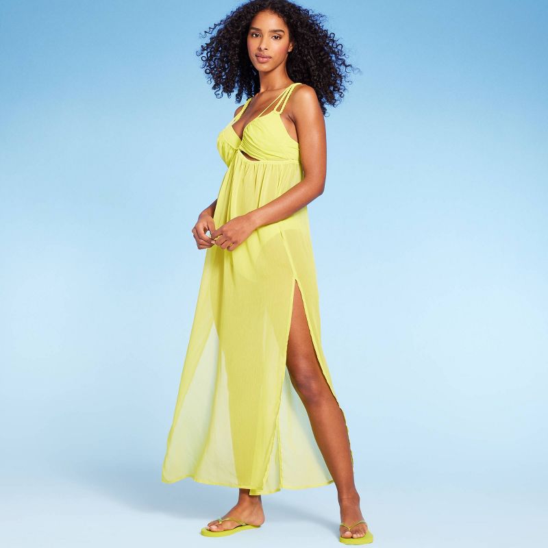 Women's Cut Out Cover Up Maxi Dress - Shade & Shore™ Bright Yellow, 4 of 7