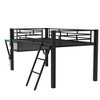YOOCOZZ Metal Gaming Loft Bed with Wooden Desk, LED Lighting and Mesh Undercarriage Storage - Black - 4 of 4