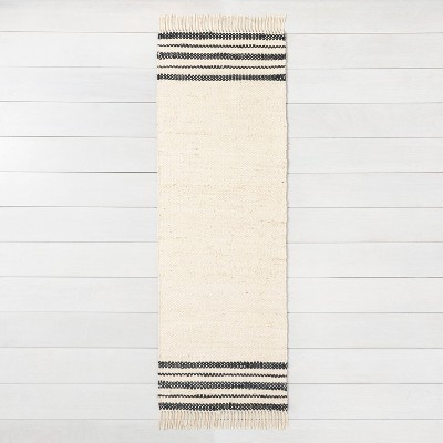 2'4" x 7' Stripe Jute Runner Cream/Charcoal - Hearth & Hand™ with Magnolia