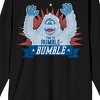 Rudolph the Red-Nosed Reindeer Time To Rumble With Bumble Men's Black Crew Neck Long Sleeve Graphic Tee - 2 of 3