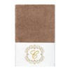 Linum Home Textiles 100% Turkish Cotton MONICA Gold Thread 2PC Embellished Hand Towel Set - 2 of 3