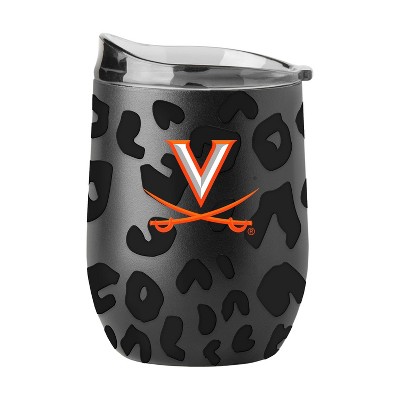 NCAA Virginia Cavaliers 16oz Black Leopard Stainless Steel Wine Tumbler