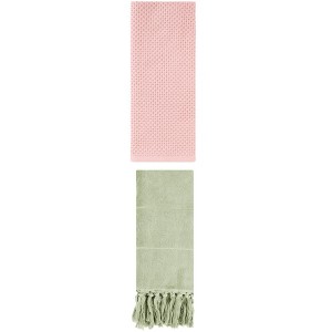 REGALWOVEN 2 Packs Cotton Soft Absorbent Tassels and Waffle Hand Towel - 1 of 4
