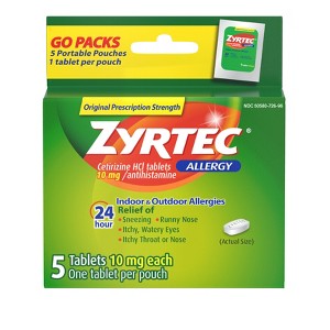 Zyrtec Cetirizine Allergy and Sinus Treatment Tablets - 10mg - 5ct - 1 of 4