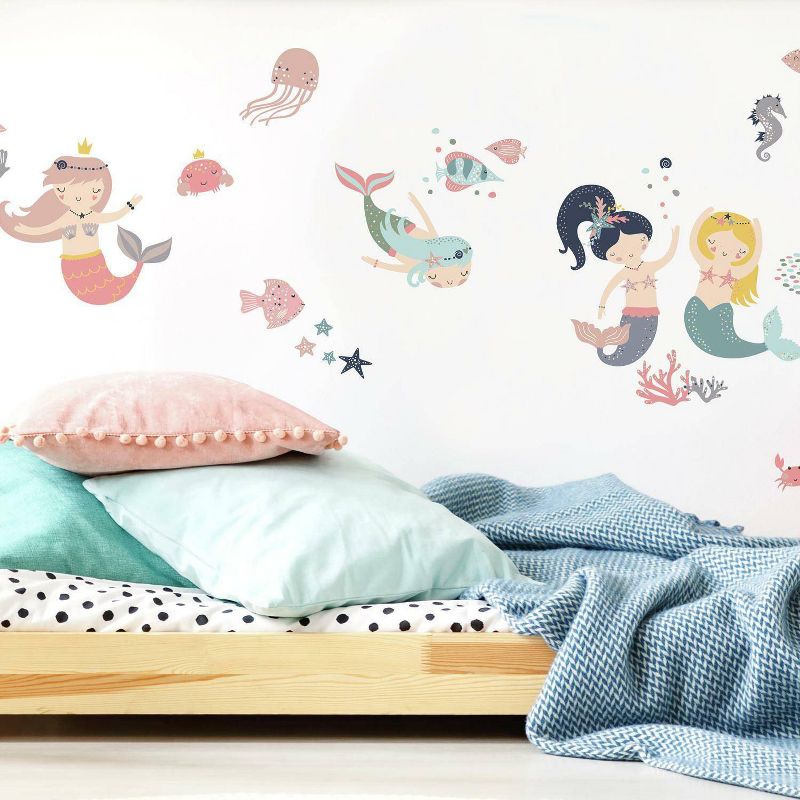 Sweet Pastel Mermaids Peel and Stick Wall Decal - RoomMates, 1 of 7