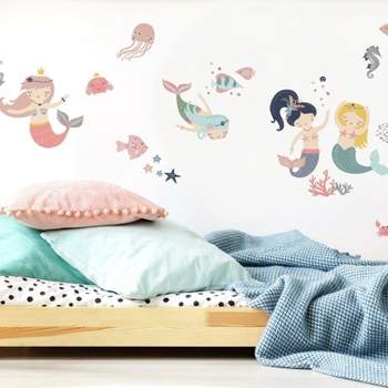 Sweet Pastel Mermaids Peel and Stick Wall Decal - RoomMates