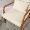Sapphtopaz Modern Accent Chair Leather Armchair with Wood Legs Comfy Chairs Lounge Reading Chair with Pillow Accent Chairs for Living Room - 4 of 4