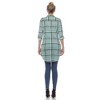 Women's Printed Plaid Roll Tab Tunic - White Mark - 4 of 4