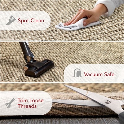 Easy Care Beige Seagrass 8' x 10' Rectangular Area Rug