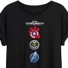 Women's - Marvel - Captain America Logo Super Hero Icon Stack Oversized Graphic T-Shirt - 2 of 4