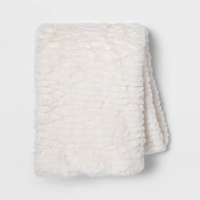 Standard Cut Faux Fur Pillow Case Cream - Threshold™