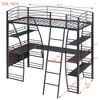 Stylish Metal Frame Twin Size Loft Bed with 4 Layers of Shelves, L-shaped Desk, Sockets, USB Ports, and Wireless Charging - 4 of 4