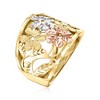 Ross-Simons Italian 14kt Tri-Colored Gold Floral Ring - 3 of 4