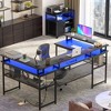 Unikito U Shaped Computer Desks, Reversible Office Desk, Black, 83"*43.3"*35" - 4 of 4