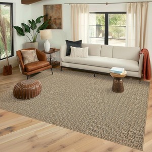 Printed Area Rug, Realistic Braided-Look Textured Rugs, Machine Washable Non-Slip Indoor Carpet for Living Room, Bedroom - 1 of 4