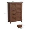 4 Bedroom Dresser, 45.7 Inches High Dresser with Doors, Vertical Dresser with Storage, Freestanding Wardrobe Dresser, Suitable for Bedroom, Walnut - 2 of 4