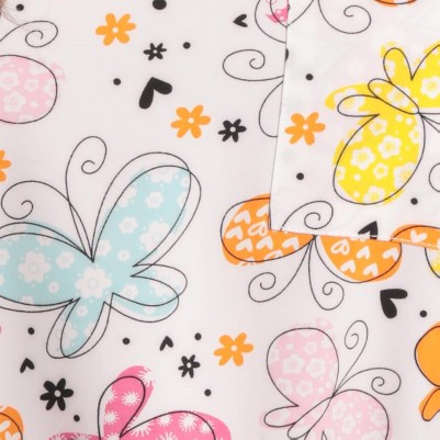 white butterfly stretch fabric