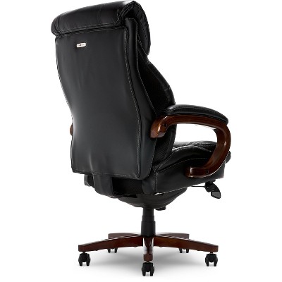 Trafford High-Back Swivel Black Leather Executive Chair with Memory Foam