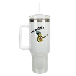 100 North Avo-Cadabra Magical Avocado Wizard 40 oz. Stainless Steel, Large Water Bottle Coffee Mug, Spill & Leak Resistant, Thermal Travel Tumbler - 1 of 1